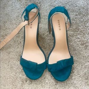 Emerald green block heels